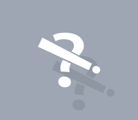 Fototapete - Vector icon of white color with shadow on gray background