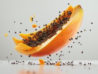 Poster - papaya on a white background