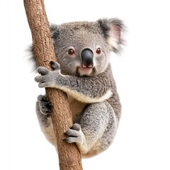 Adorable Koala Clinging to a Tree Branch