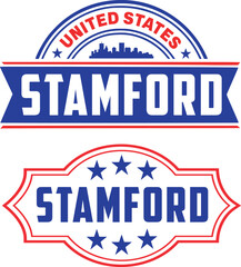 Sticker - Stamford Connecticut Vector Set