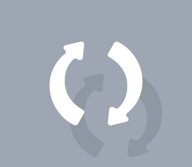 Aufkleber - Vector icon of white color with shadow on gray background