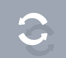 Aufkleber - Vector icon of white color with shadow on gray background