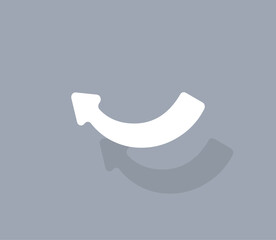 Aufkleber - Vector icon of white color with shadow on gray background