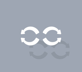 Aufkleber - Vector icon of white color with shadow on gray background