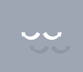 Aufkleber - Vector icon of white color with shadow on gray background