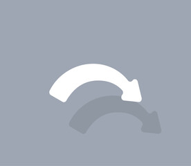 Aufkleber - Vector icon of white color with shadow on gray background
