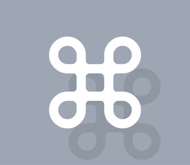 Fototapete - Vector icon of white color with shadow on gray background