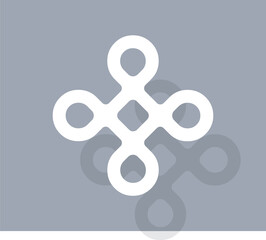 Fototapete - Vector icon of white color with shadow on gray background