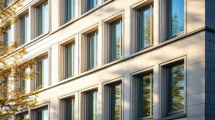 Sticker - Modern Building Facade with Reflection