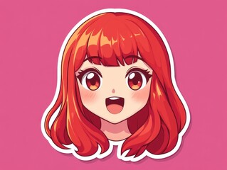 Sticker - girl with red hair