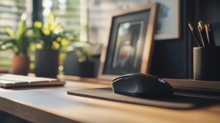 Minimalist Home Office Workspace with Natural Light