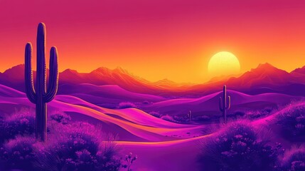 Wall Mural - sunset in the mountains