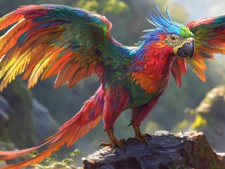 Wall Mural - red and yellow macaw