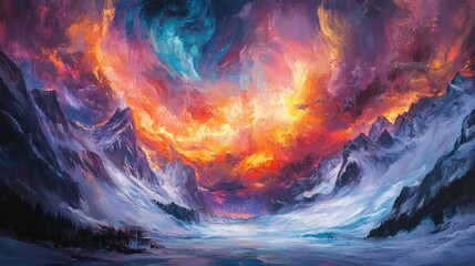 Wall Mural - fire and water