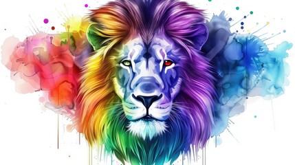 Poster - Watercolor lion