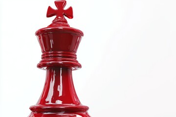 Majestic red chess king standing alone a symbol of strategy and leadership in the game of power