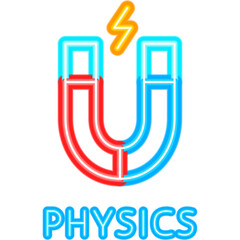 Poster - Physics Neon Label. Vector Illustration of Education Promotion.