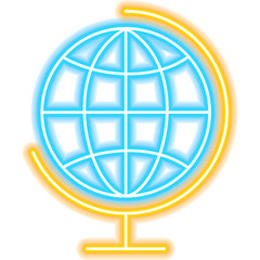 Sticker - Globe Neon Icon. Illustration of Education Promotion.