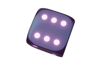 Fototapete - Casino gambling game dice. Iridescent dice with neon colors. Purple dice. 3d render