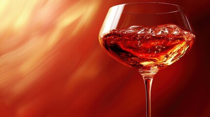 Poster - Elegant Glass of Red Wine on Abstract Background