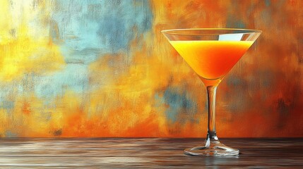 Sticker - Vibrant Orange Cocktail in Elegant Glass