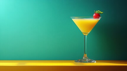 Canvas Print - Colorful Cocktail on Vibrant Background