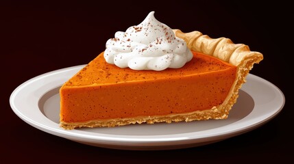 Wall Mural - Delicious Pumpkin Pie Slice with Whipped Cream