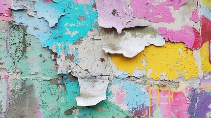 Poster - Abstract Colorful Cracked Paint Texture.