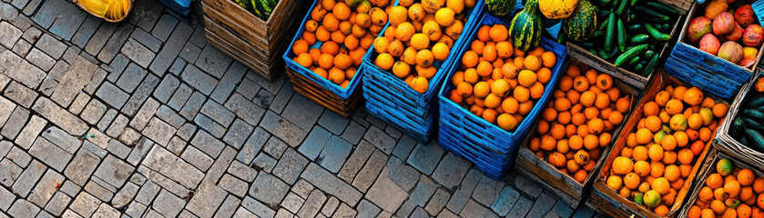 Busy street market opening up, Monday morning, vibrant and lively