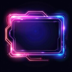 Wall Mural - a neon colored square with a black background