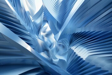 3d rendering of intricate blue abstract geometric patterns for a visually captivating design