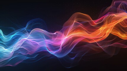 Wall Mural - A colorful wave of light with a blue and red section