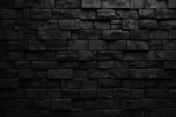 Wall Mural - Processed collage of black brick wall surface texture. Background for banner, backdrop or texture