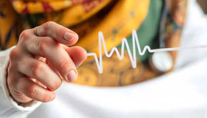 Pulse diagnostic on a tibetan medicine isolated with white highlights, png