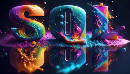 Poster - Dynamic SQL Text Design with Colorful Effects