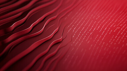 Wall Mural - Abstract Red 3D Waves Background