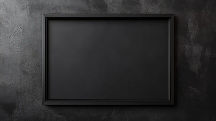 Black picture frame on black background