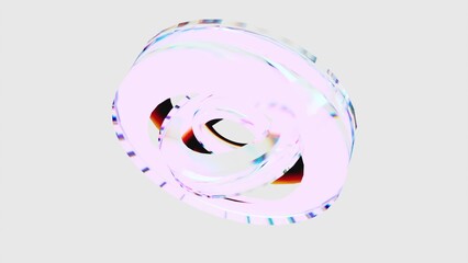 Poster - 3d rotating rings. Computer generated 3d render