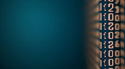 Wall Mural - Abstract Digital Background with Binary Code and Teal Gradient