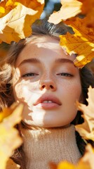 Wall Mural - Autumn skincare guide: prevent dryness in autumn, create moisturizing and beautiful muscles