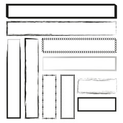 Wall Mural - Rectangle frame set. Black and white borders. Vector illustration. Decorative elements.