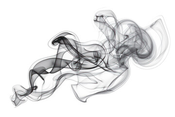 Abstract Black Smoke Swirl on Transparent Background