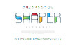 © designfourmonths - Shaper creative modern geometric urban alphabet font. Digital abstract futuristic, game, techno, robot, music, logo, sport, minimal technology typography. Simple numeric vector illustration