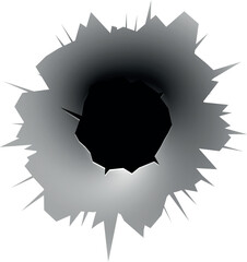 Wall Mural - Bullet target hole. Realistic weapon crime damage