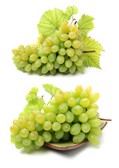 Poster - green grapes isolated on the white background