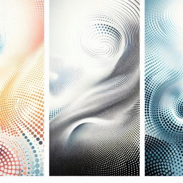 abstract halftone white background set in three colors gradation