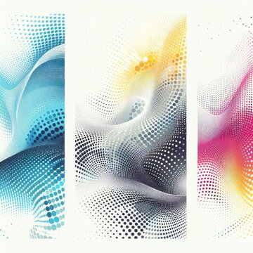 abstract halftone white background set in three colors gradation
