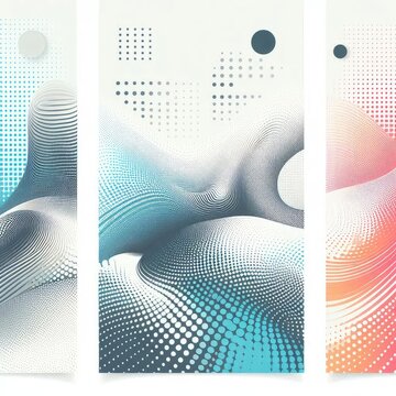 abstract halftone white background set in three colors gradation