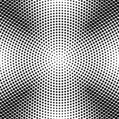 Poster - halftone radial pattern. black dot circle gradient effect