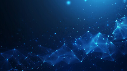 Poster - Technology Network Background, Abstract futuristic - Molecules technology with polygonal shapes on dark blue background. digital technology concept.